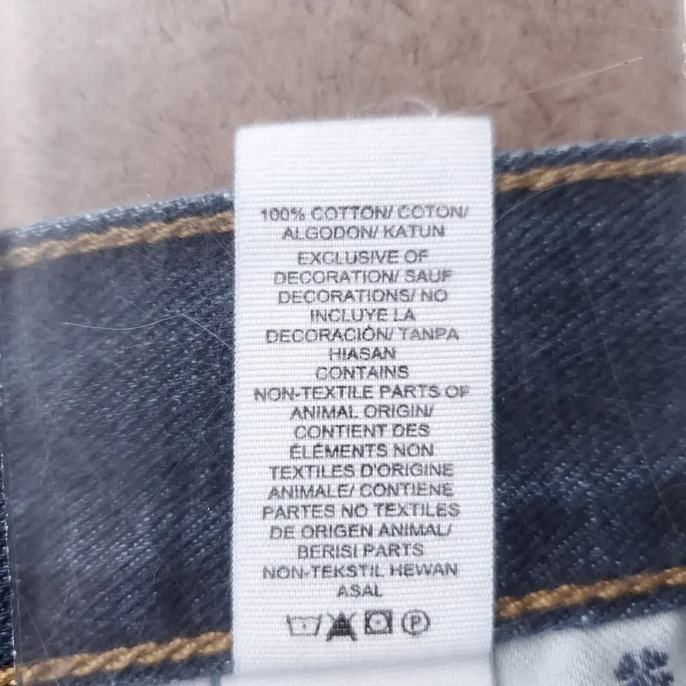Lucky‎ Brand 221 Straight Jeans Men 34x30 Dark Blue Denim Stretch Distressed